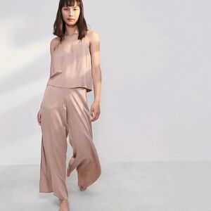 lunya Satin Camisole & Wide-Leg Pajama Set in Blush